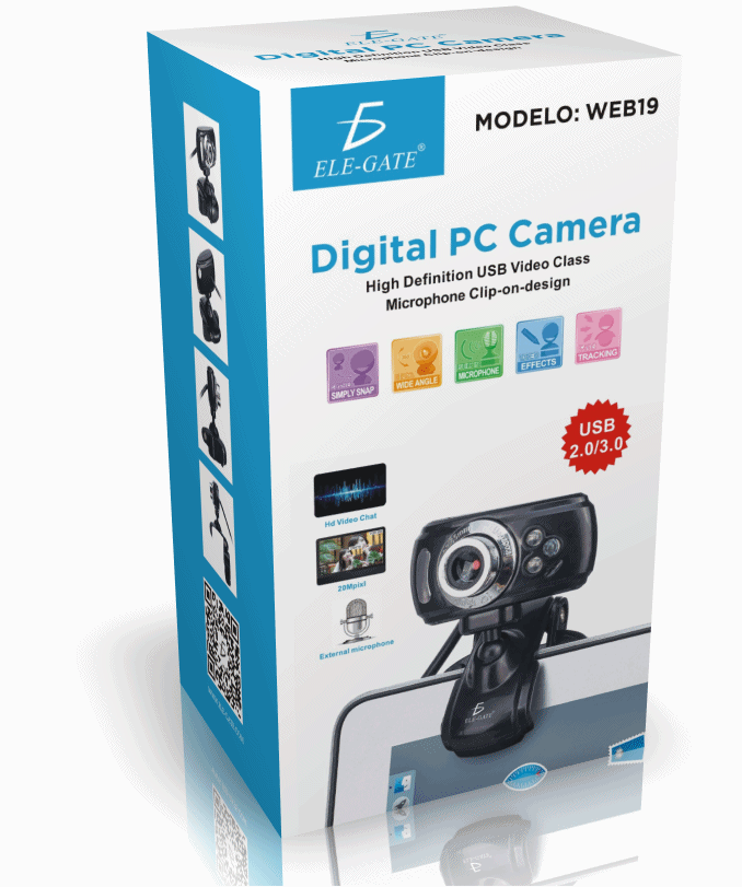 Webcam USB WEB.19 Cámara Computadora Con Micrófono