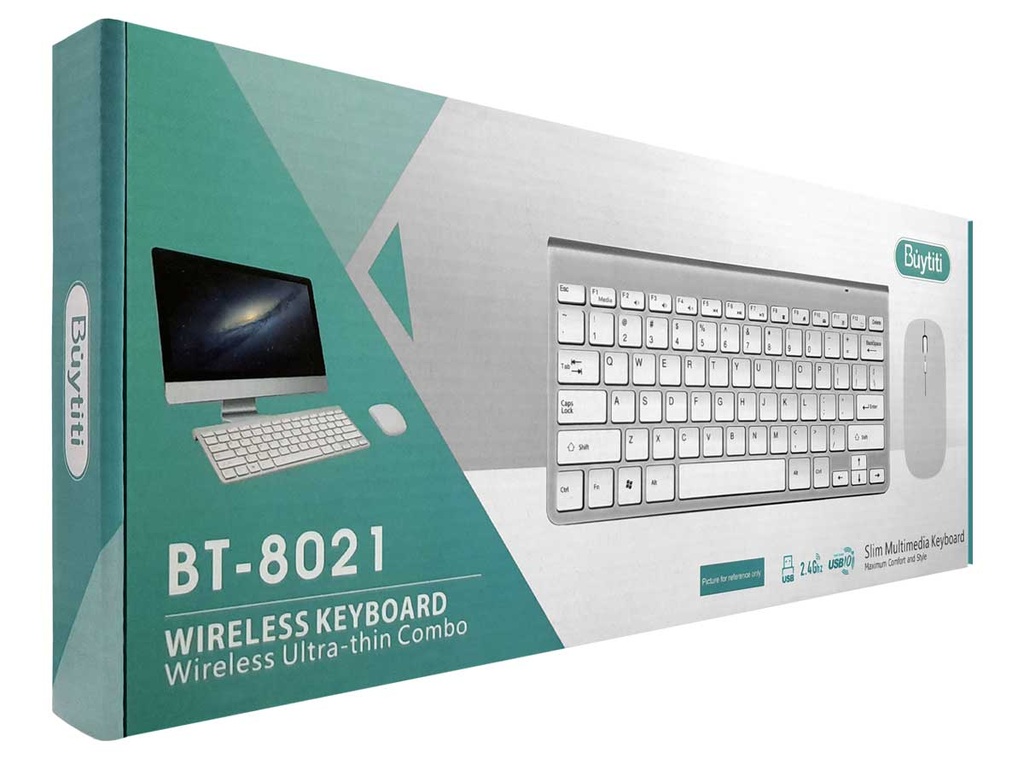Kit Teclado Y Mouse Inalámbrico BT-8021 2.4Ghz