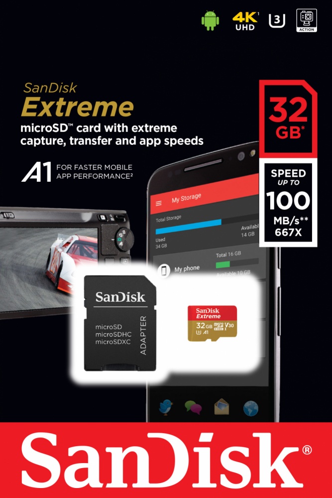 MICRO SD 32GB SANDISK A1 V30 SDSQXAF-032G-GN6MA