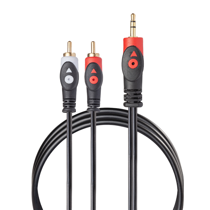 Cable Estéreo 11-1401 Plug 3.6 mm a Dos Plus RCA Mitzu