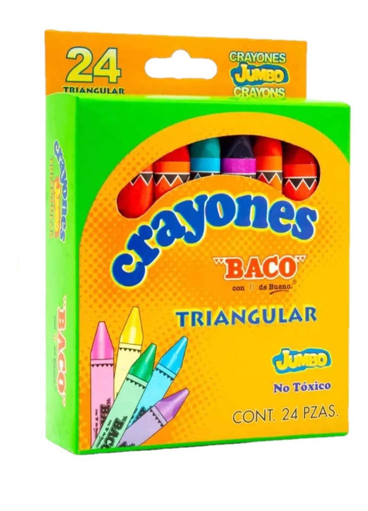 Crayones BacoTriangular Jumbo C/24 (E.60)