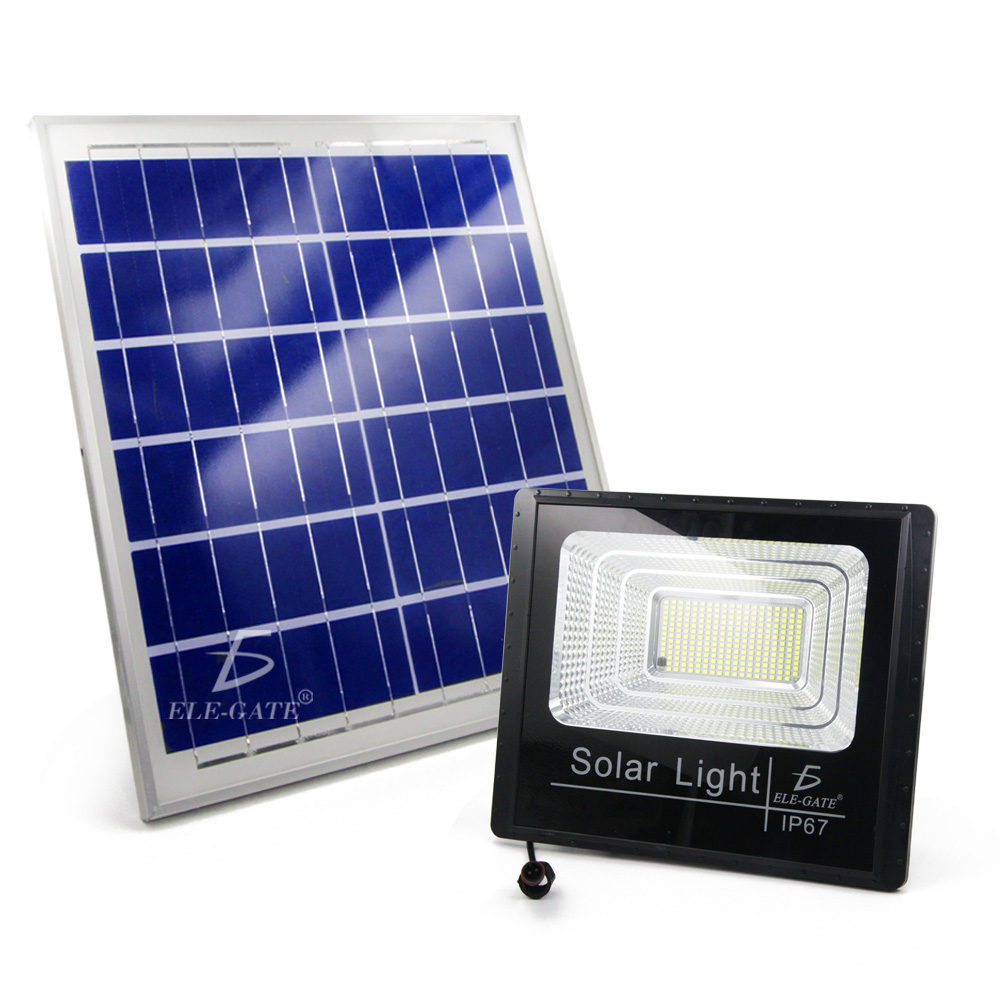 Reflector Led 300w Con Panel Solar-Control Luz Blanca Exterior