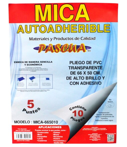 Paquete C/10 Mica Autoadherible Pascua 66x50