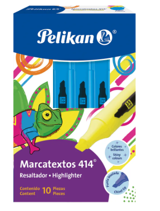 Paquete C/10 Marcatextos Pelikan 414 Azul