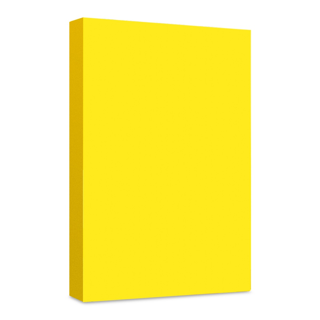 Paquete C/100 Hoja De Color Carta Amarillo Fluorescente