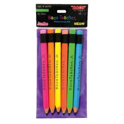 [PAQ6-0006NEON] Paquete C/6 Lápiz Baco Teacher Colores Neon