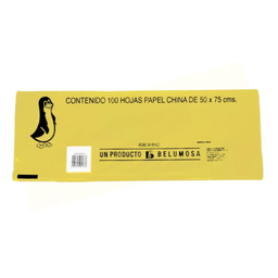[PAQ100-CHAMACANA] Paquete C/100 Papel De China Amarillo Canario 50X75cm