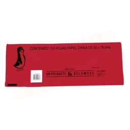 [PAQ100-CHROJOBAND] Paquete C/100 Papel De China Rojo Bandera 50X75cm