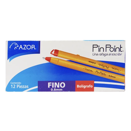 [PAQ12-0020PPR] Paquete C/12 Boligrafo Azor Pin Point  .7mm P/ Fino Rojo