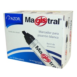 [PAQ12-0025NE] Paquete C/12 Marcador Pintarron Magistral Metálico Negro