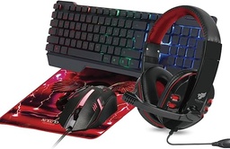 [NBCGPG0241] Kit Gamer NGC-PEGASUS Necnon Audífonos Teclado Mouse Mousepad Rojo