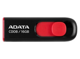 [AC008-16G-RKD] USB 16GB Adata C008 Negro con Rojo 2.0