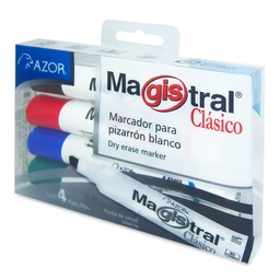 [7501428706428] Marcador Pintarron Magistral Plástico Clasico C/4