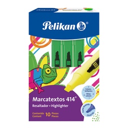 [7501015207390] Paquete C/10 Marcatextos Pelikan 414 Verde